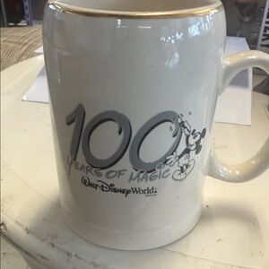 Walt Disney World 100 Years of Magic Mickey Mug - White with Gold Trim